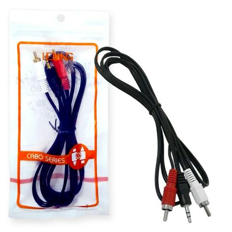 Cabo de Áudio Auxiliar P2 Macho Para 2 Rca LE-1008-1 Lelong 1,5 Metro - Foto 2