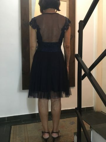 Vestido Azul Marinho ( Túli com renda ) - Foto 3
