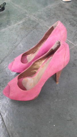 sapato peep toe rosa