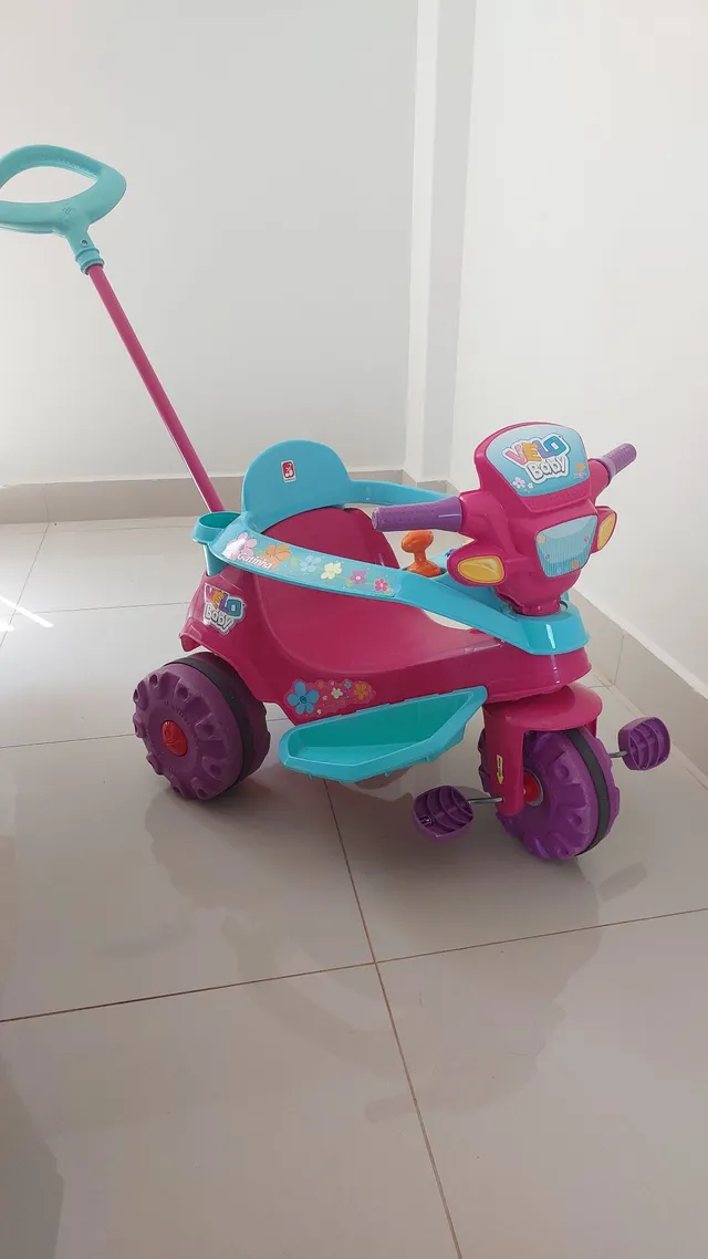 Motoca Triciclo Infantil Velo Baby com Empurrador - Bandeirante +