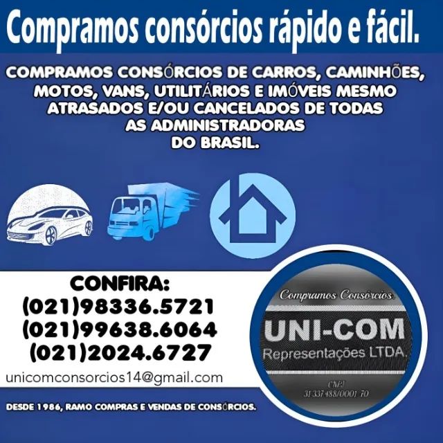 COMPRA E VENDA DE CONSÓRCIOS - IMÓVEIS, CARROS, MOTOS, SERVIÇOS