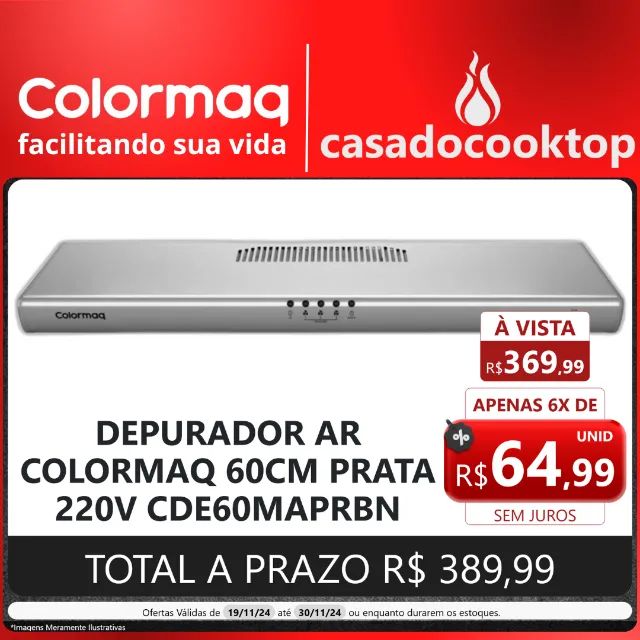 Depurador de Ar Colormaq 60cm Prata 220V CDE60MAPRBN
