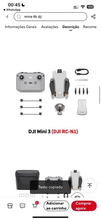 DRONE DJI MINI 3 NOVO LACRADO NA CAIXA - Foto 3