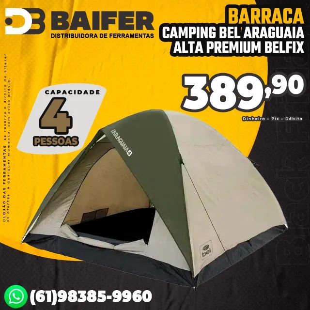 Barraca Camping Bel Araguaia 4 Pessoas Alta Premium Belfix
