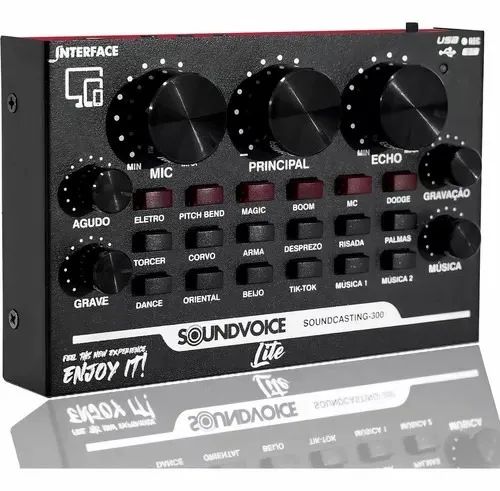 Interface De Áudio Usb Celular Soundcasting 300 Preto