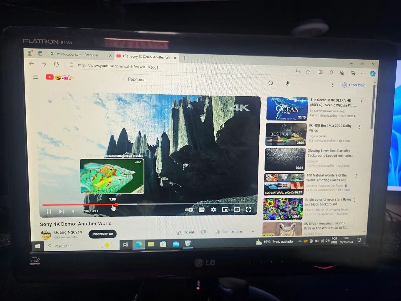Monitor led LG 20" e2050t entradas VGA e DVI  valor é o anunciado sem propostas - Foto 4