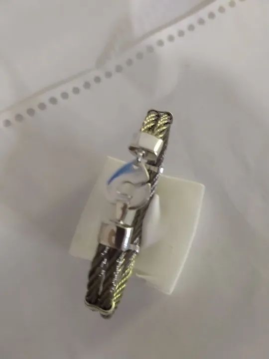 Pulseira Cabo náutico com prata 950 - Foto 2