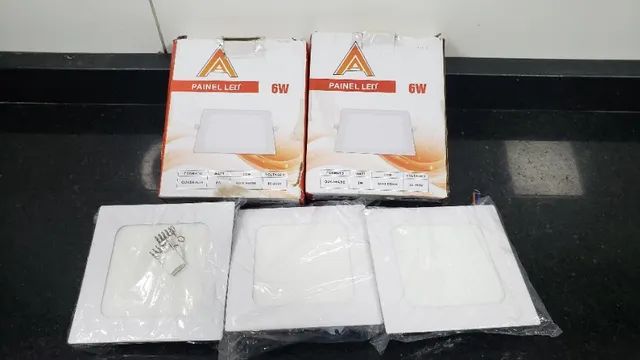 Plafon LED 6W Quadrada 12cm x 12cm embutir 6500K Branco Frio