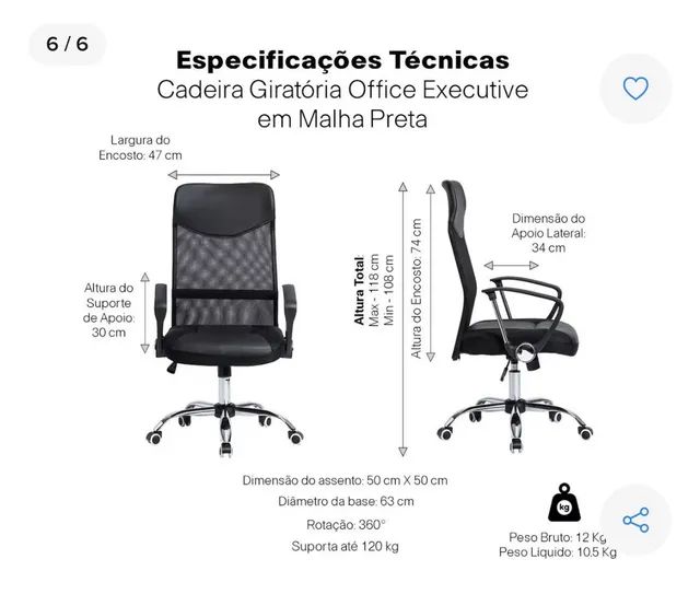 Cadeira para escritório Detroit giratória. Produto NOVO  - Foto 4