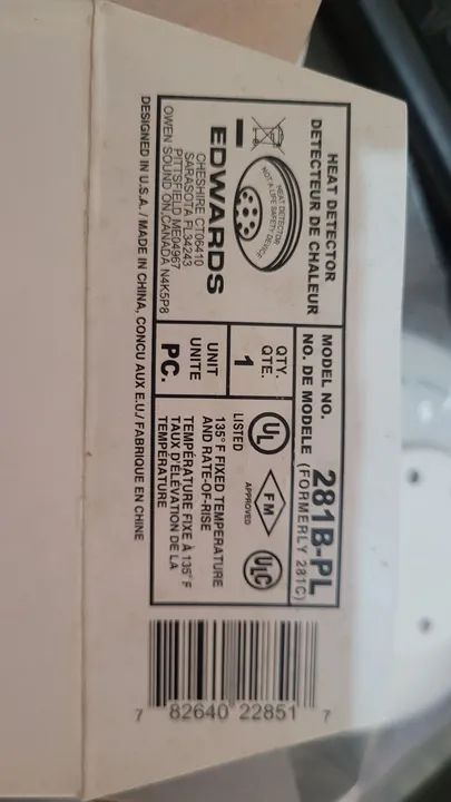 Detector de Calor (Sensor) para Alarme de Incêndio modelo 281B-PL - Foto 2