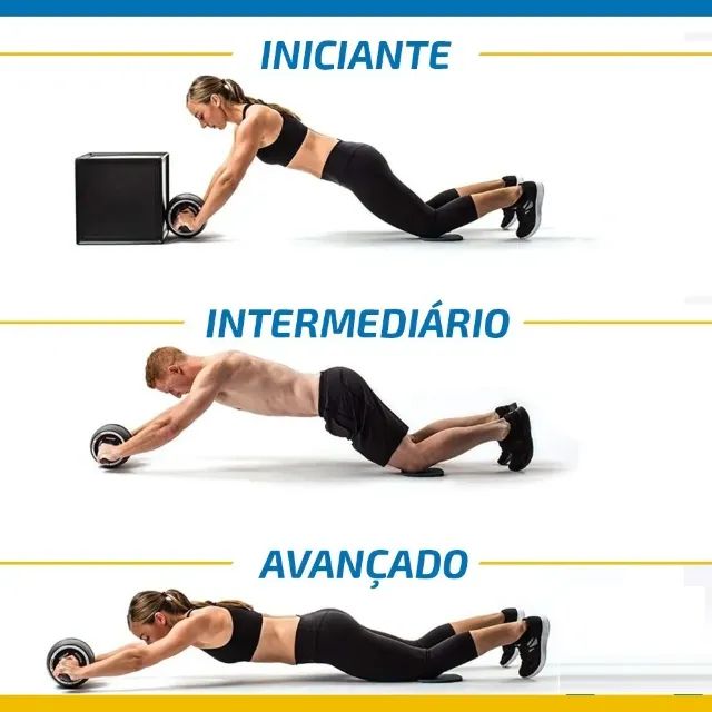Roda para Treinos Abdominal Robusta + Tapete Para Joelhos - Foto 2