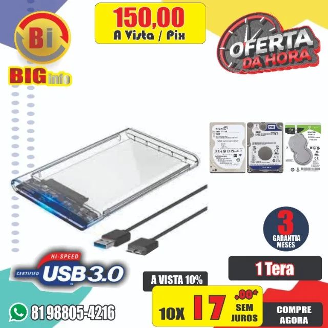 Hd Externo 1tb Slim Portátil Usb 3.0 Para Ps4 Ps5 Xbox Pc - Foto 3