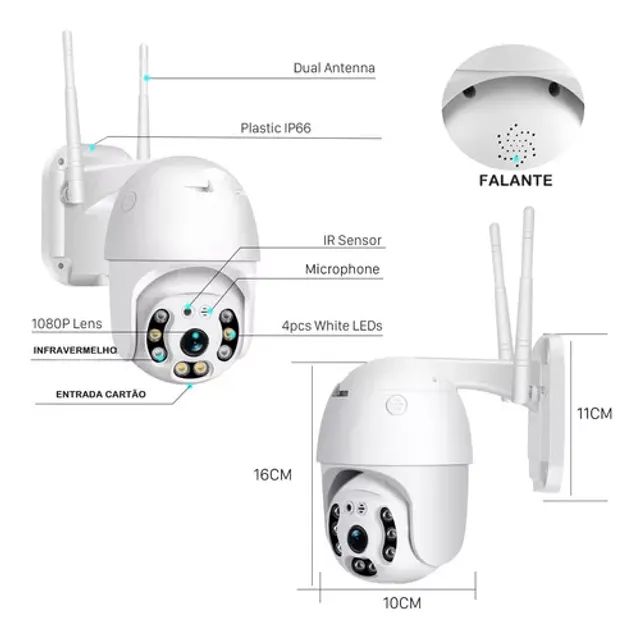 Camera Externa Dome  Wifi 1080p 360 - Foto 4