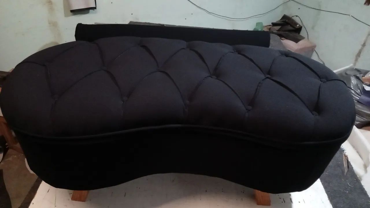 Recamier feijao retro capitonado costurado - Foto 3
