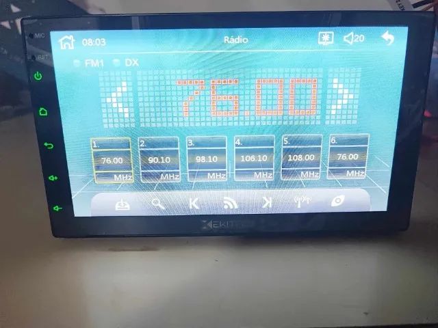 Central Multimídia Ekitech Bluetooth e Espelhamento