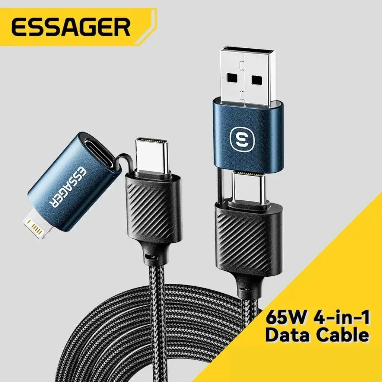 Cabo para dados e carregamento 4 em 1 Essager Original  - Foto 4