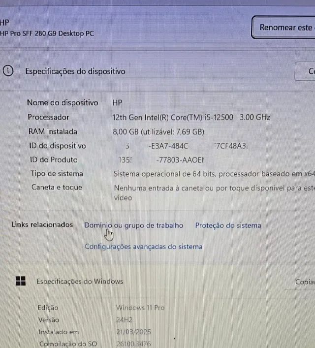 Computador HP i5 12ªG- vPró | Nvme M2 -256G | 8DDR4-3200Mhz - Novíssimo - Foto 6