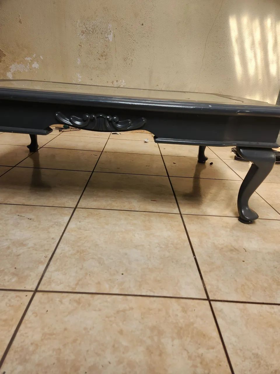Mesa de centro vintage antida em madeira - Foto 3