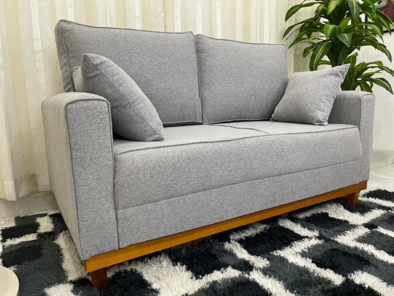 Sofá 2 lugares Slim 1.40m Linho- Entrega Rápida  - Foto 5