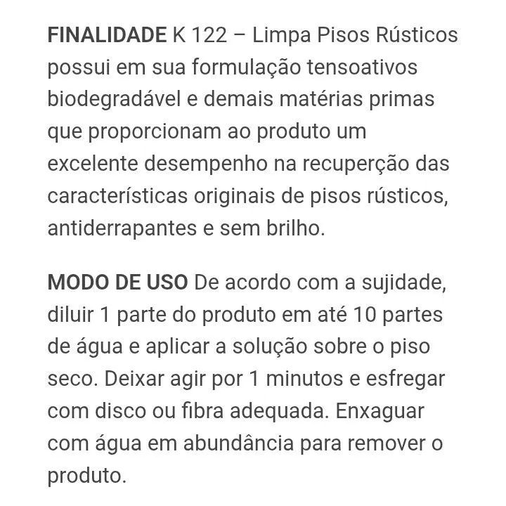 Limpa Pisos Rústicos Kiforte  kit com 2 galões de 5 litros cada - Foto 2