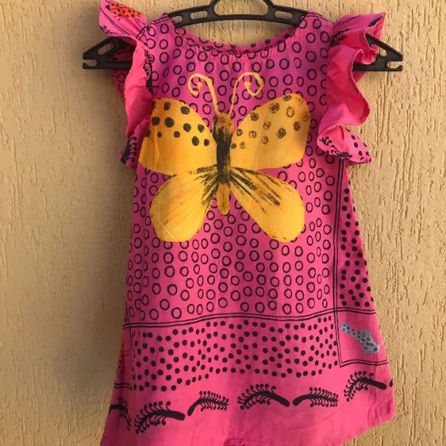 Vestido Rosa De Borboleta Amarela Da Fabula - Foto 2