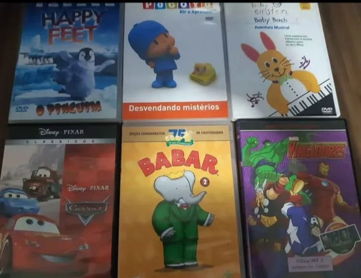 DVDs infantis e filmes