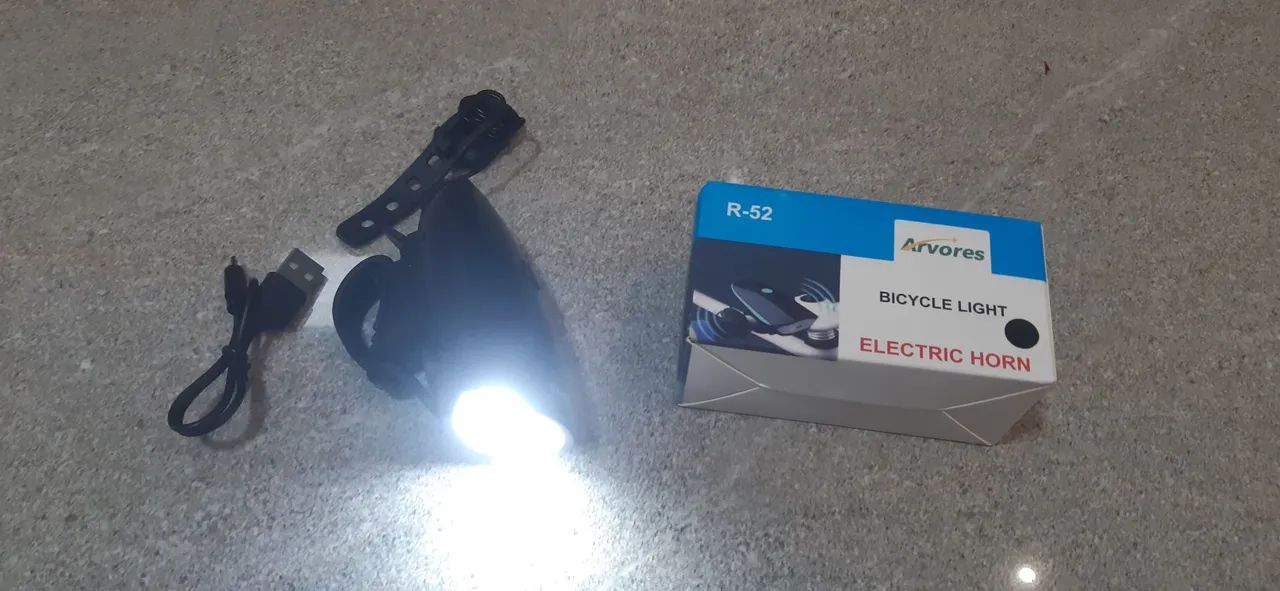 Farol de Bicicleta com Buzina Elétrica - Arvores R-52