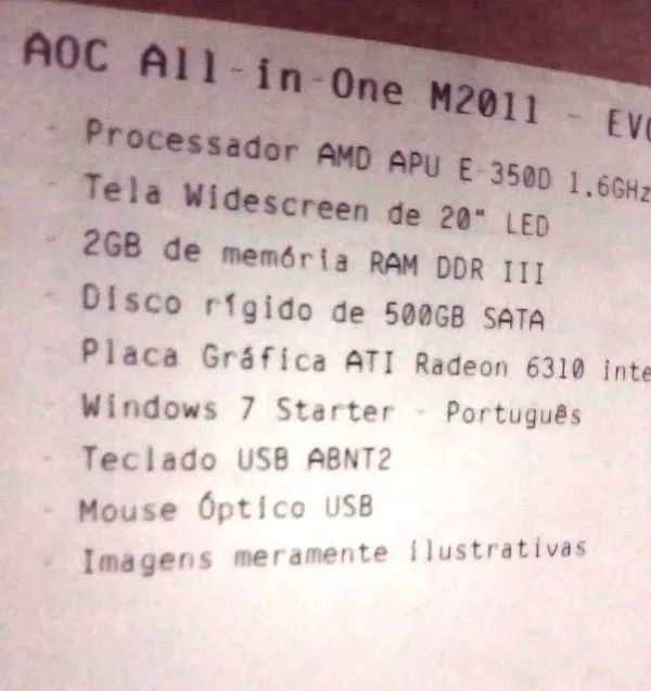 All in One AOC EVO (M2011)20" - SSD + Windows 10 + Caixa Original - Foto 5