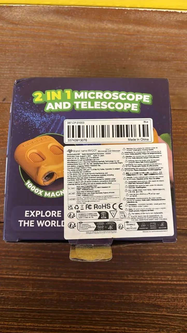 Microscópio e Telescópio infantil 2 em 1
