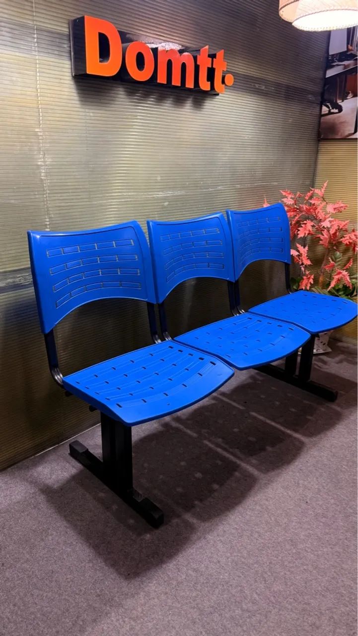 Cadeira Longarina 3 lugares Multicolor  - Foto 4