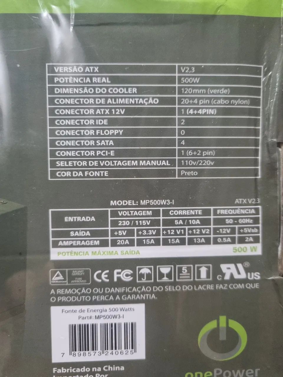 Fonte de energia 500w OnePower lacrada - Foto 2
