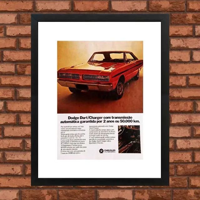 Dodge Charger RT - Quadro / pôster decorativo com propaganda original de revista - Foto 2