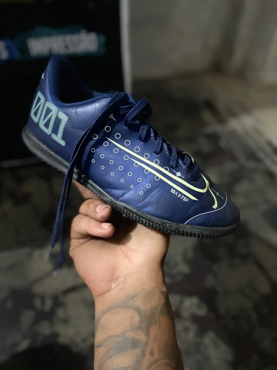 Chuteira Futsal Nike Mercurial Vapor Infantil , ( Original comprada na Centauro )