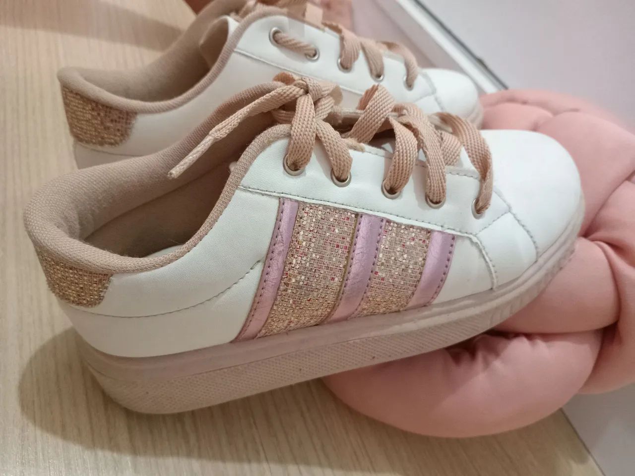 Tênis Infantil Rosa e Branco - Foto 2