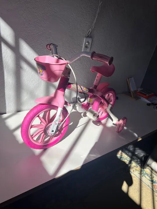 Bicicleta Infantil Rosa Flower - Foto 4