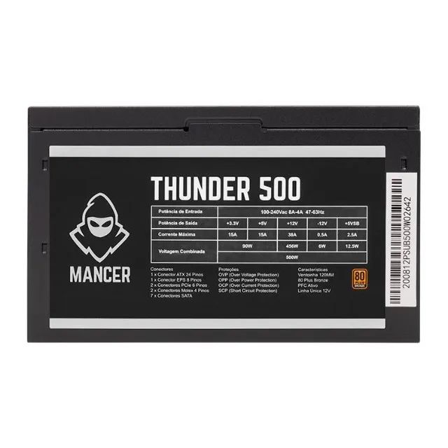 Fonte Mancer Thunder 500W Bronze 80 Plus, MCR-THR500 - Foto 4