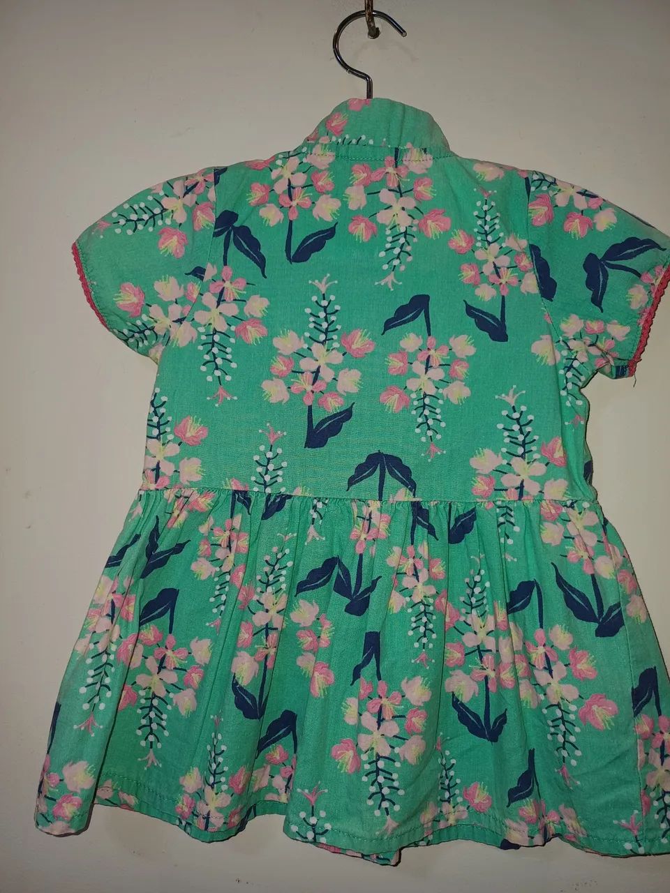 Vestido baby Puc verde florido, tam.6-9 meses. - Foto 2