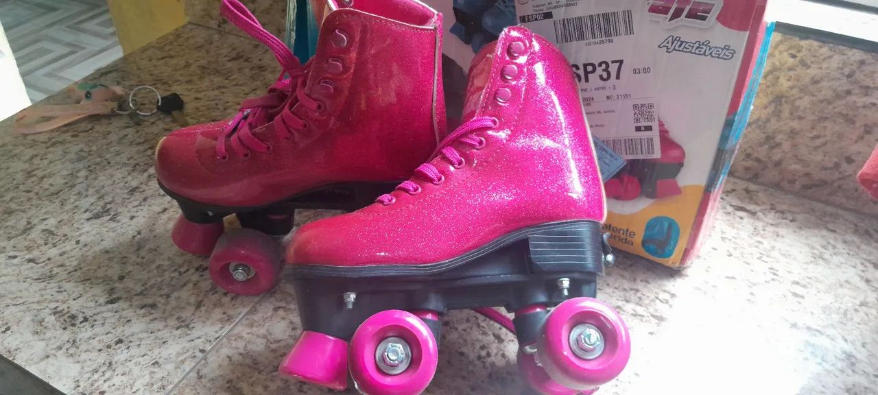Patins Roller Skate Ajustável Infantil Feminino - Foto 3