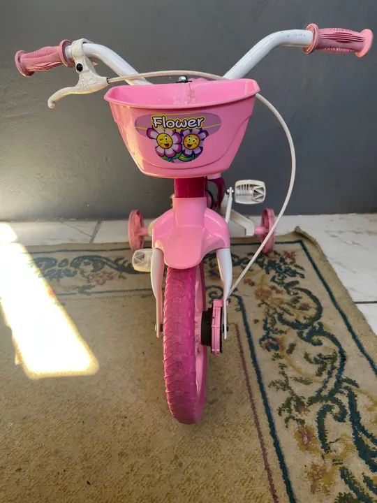 Bicicleta Infantil Rosa Flower - Foto 3