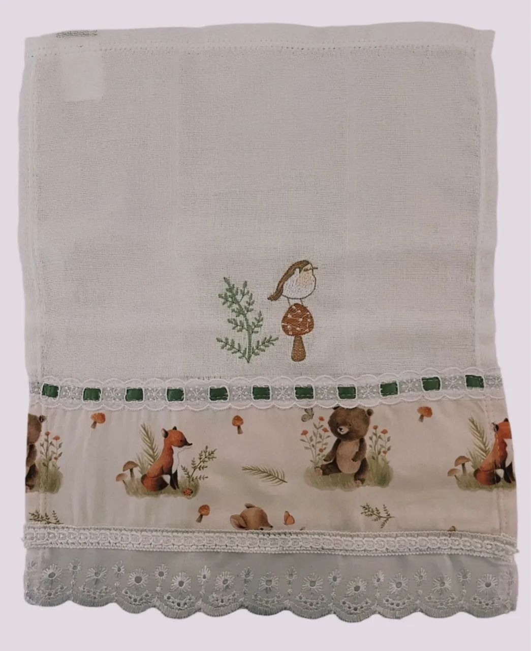  Kit fralda  Infantil novo ,fabricacoa propria- Bordada - Urso, Raposa, Coruja e Cervos - Foto 4