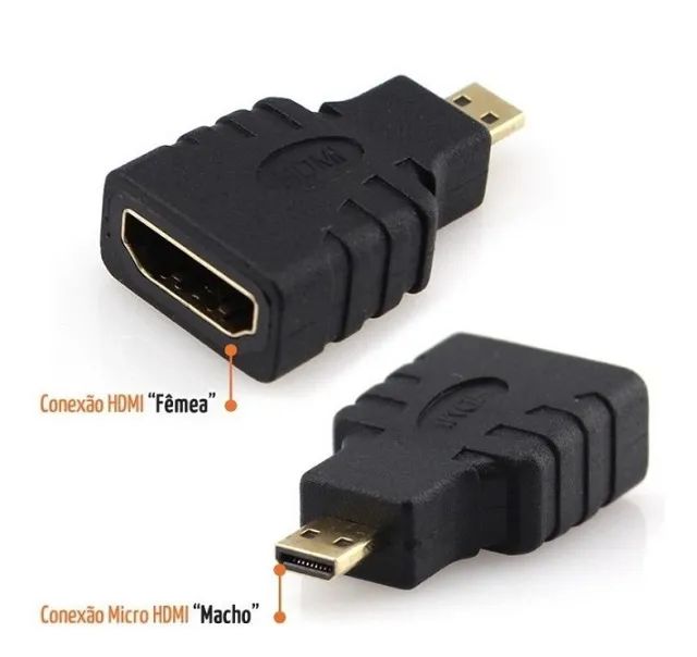 Conector Adaptador Micro Hdmi Macho Para Hdmi Fêmea  - Foto 2