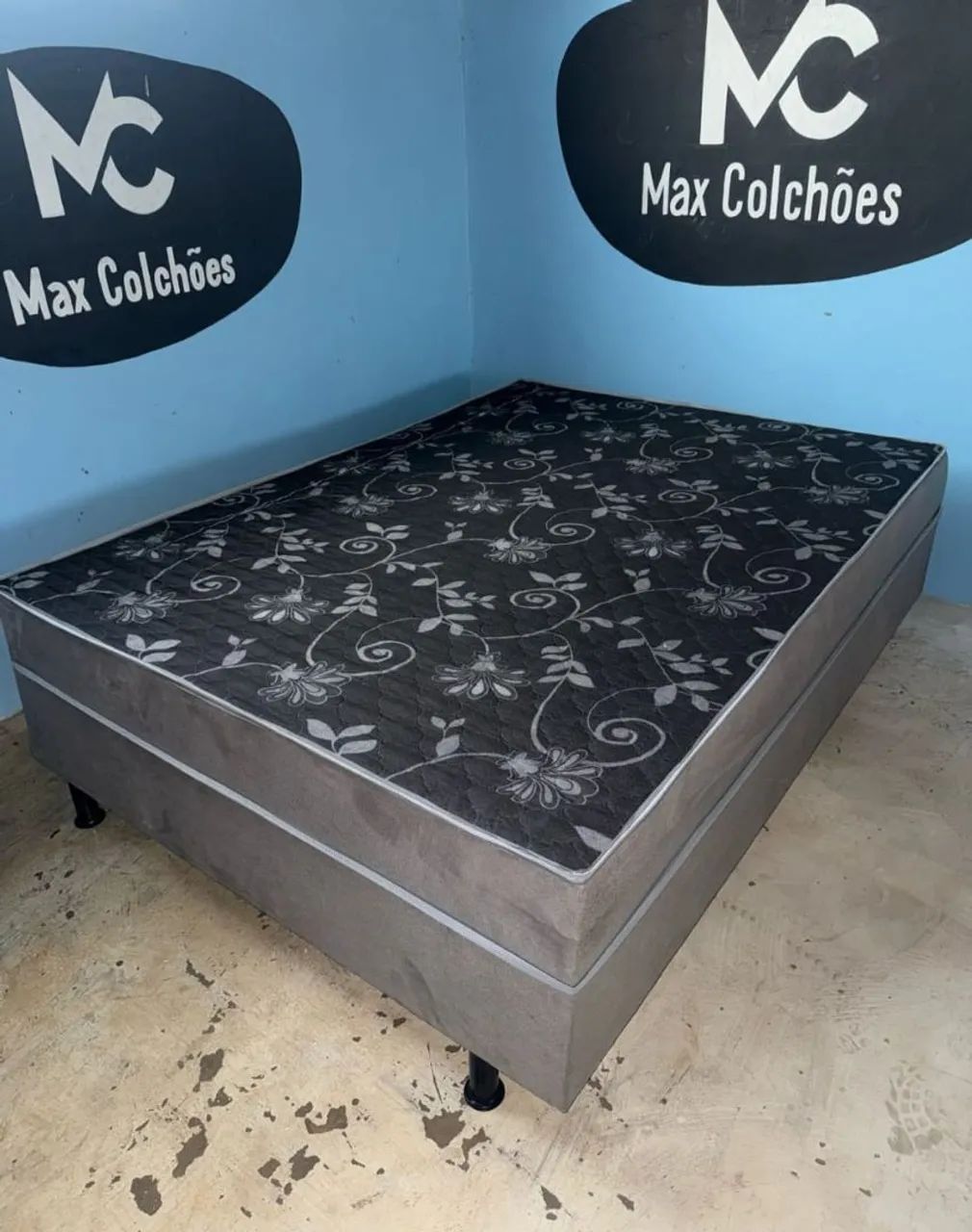 Cama Box Casal com Colchão 8cm  Max Colchões