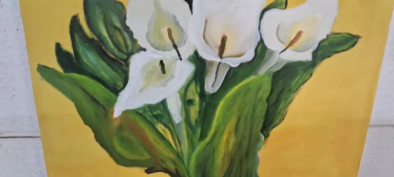 Quadro com pintura de flores