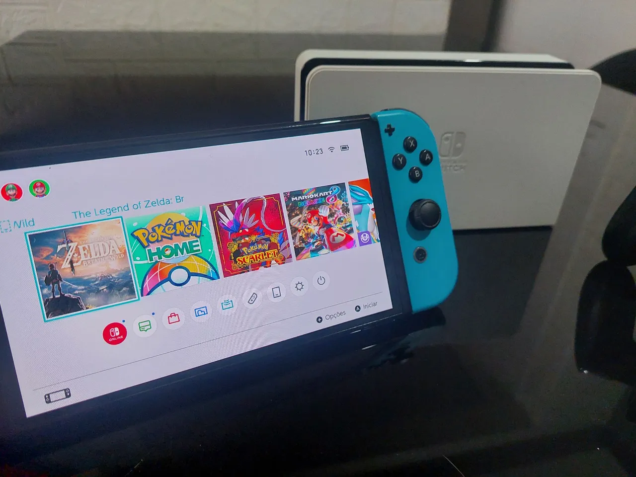 Nintendo Switch OLED com jogo