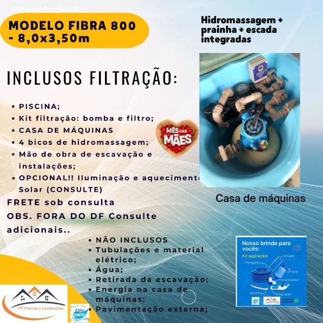 Piscina hidro 8,0m+ prainha direto da fábrica - OFERTA Mês das Mães. - Foto 5