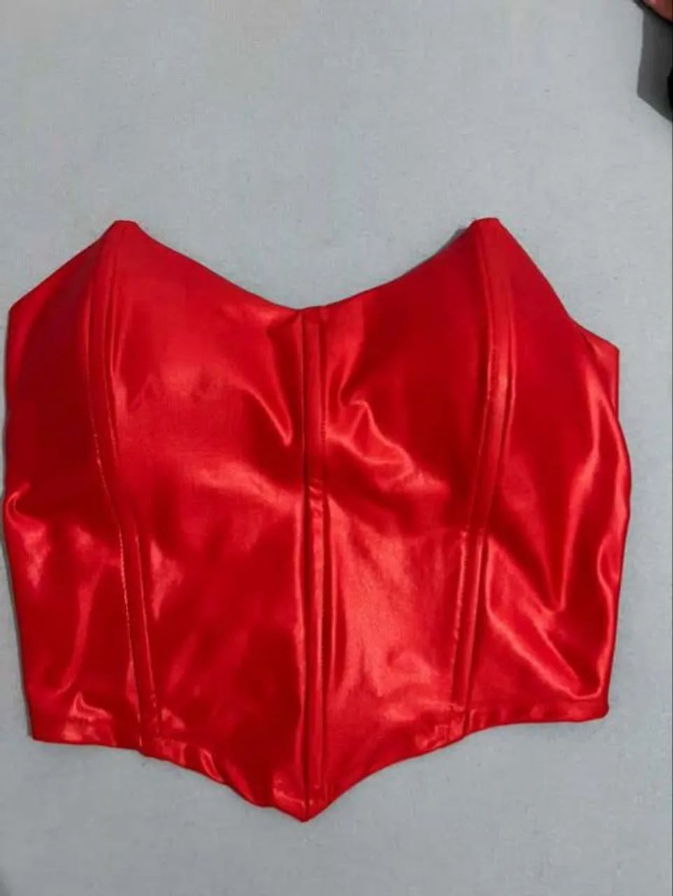 Top Corset Vermelho Brilhante