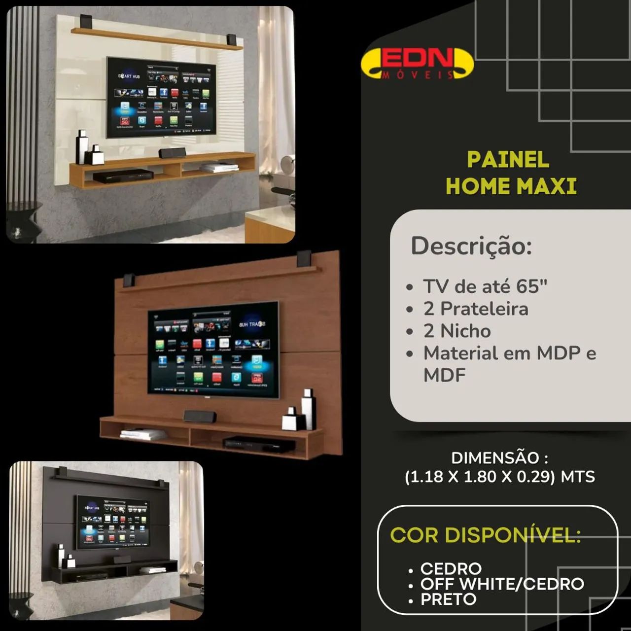 Painel para 65 polegadas 