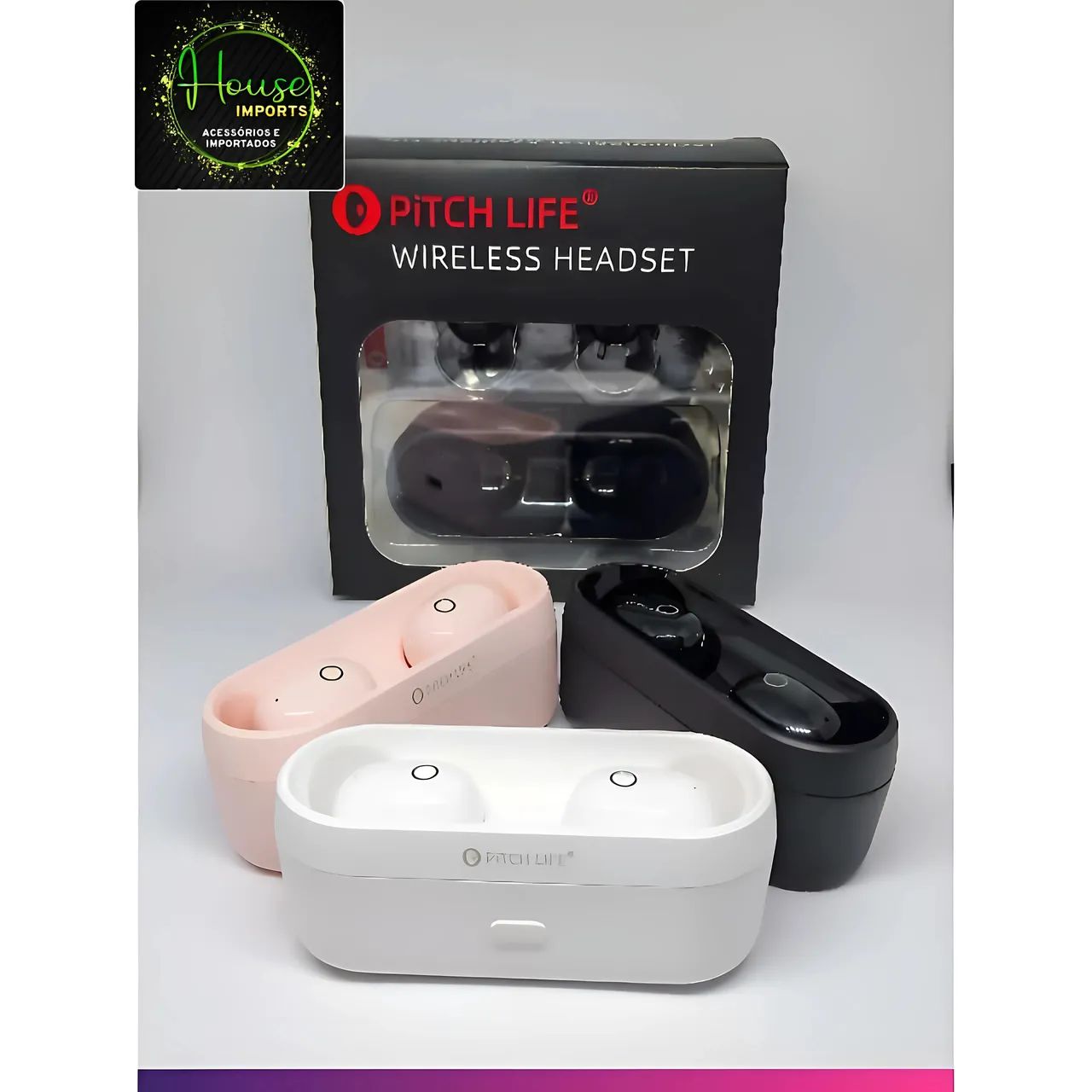 Fone de Ouvido Bluetooth Pitch Life P13 TWS - Sem Fio