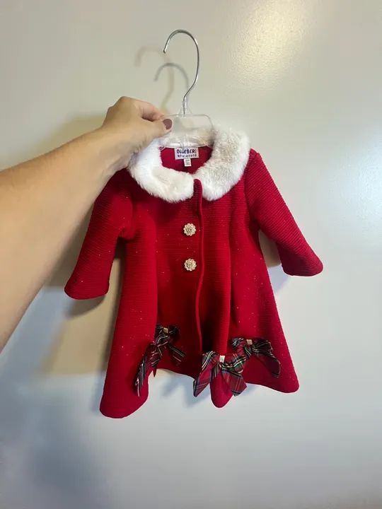 Vestido Infantil Natalino Vermelho e Branco - Foto 3