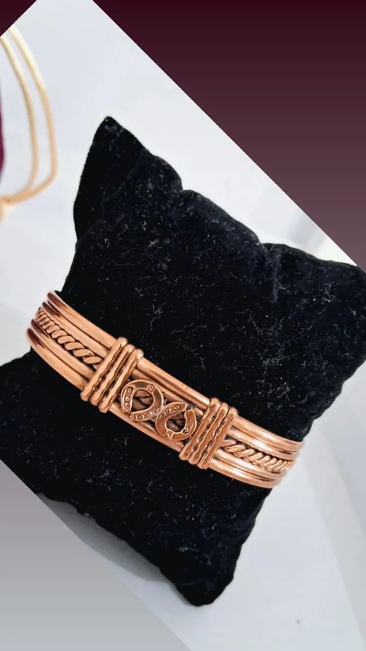Pulseira em cobre natural terapêutica - Foto 2